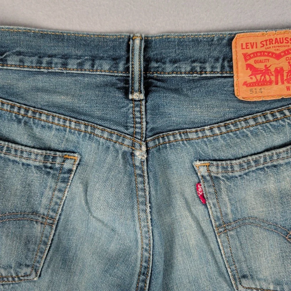 Levi's 514 Jeans Mens 34x32 Blue Straight Fit Denim Workwear Casual Everyday